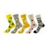 Anysox 5 Pairs One Size 5-11 Mixed Color Set Christmas Socks Cotton Fashion Heart and Fruits Woman Skateboard Oil Paitiing-Socks-PEROZ Accessories