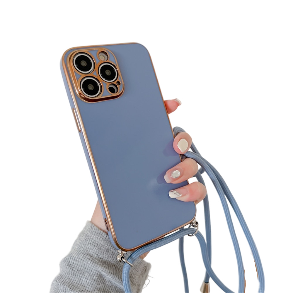 Anymob iPhone Case Light Blue Necklace Lanyard Silicon Phone Cord Strap Cover-Mobile Phone Cases-PEROZ Accessories