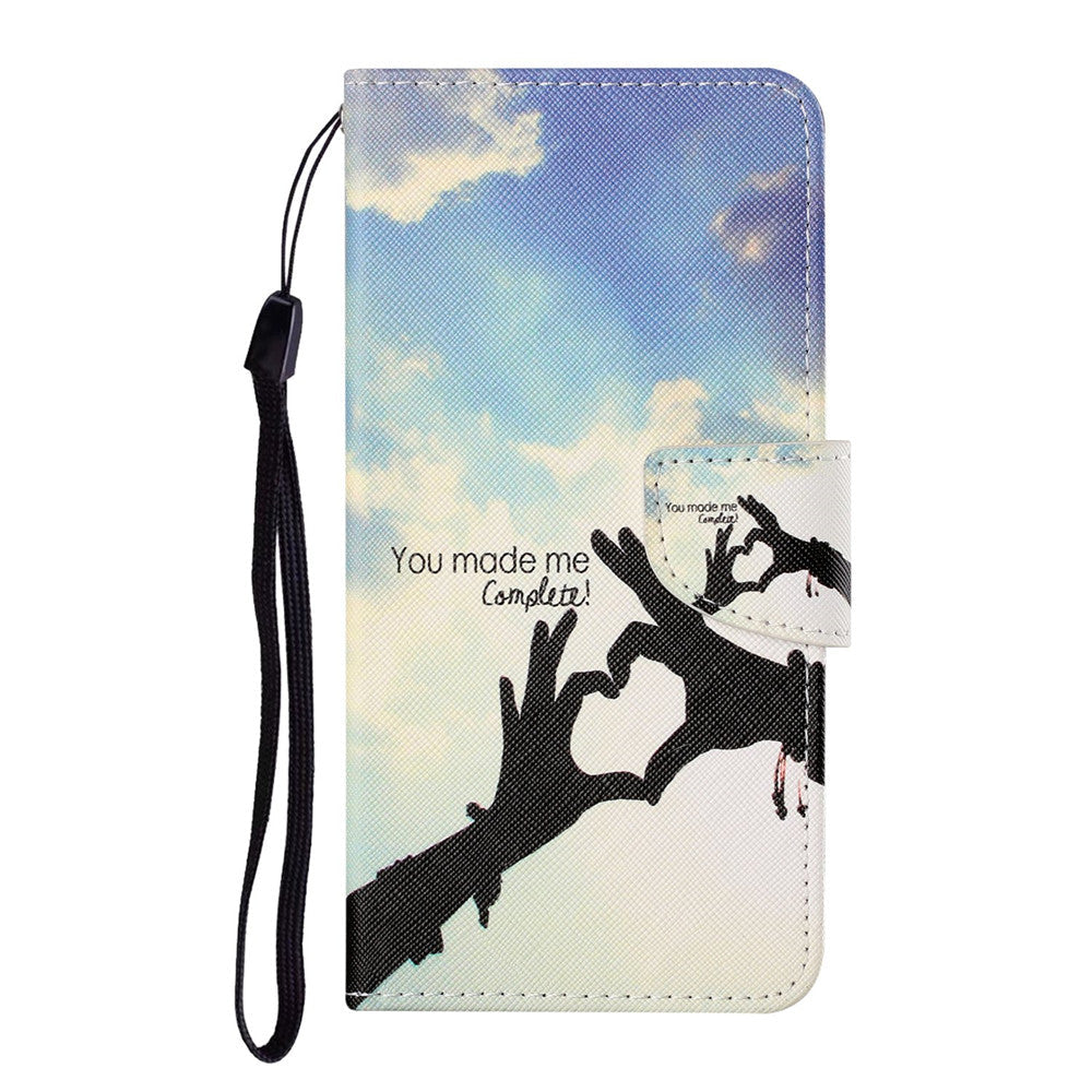Anymob iPhone Case Sign Heart Flip Leather Flower Painted Printed Wallet Phone Book Cover-Mobile Phone Cases-PEROZ Accessories