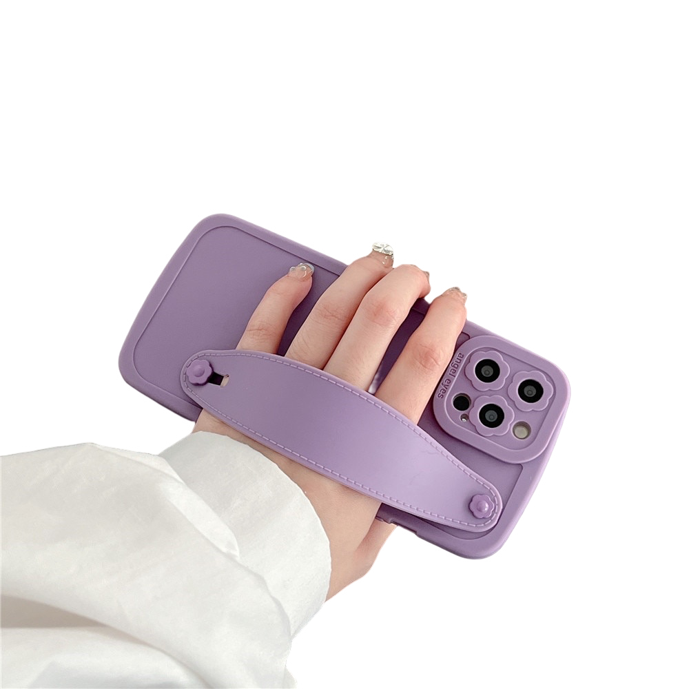 Anymob iPhone Case Romantic Purple Wristband Silicone Flower Lens Protection Soft Phone Cover-Mobile Phone Cases-PEROZ Accessories