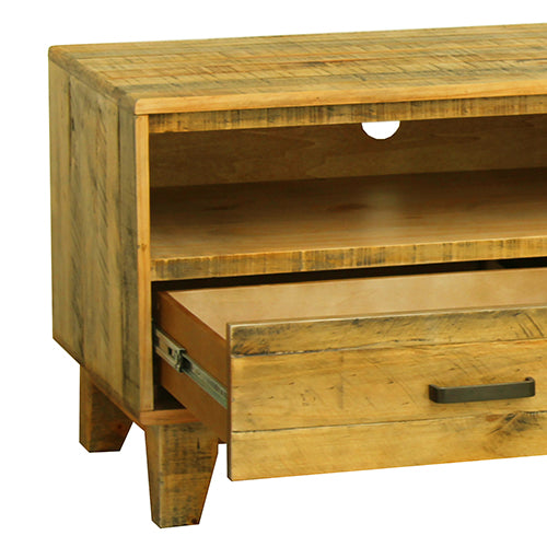 TV Cabinet with 3 Storage Drawers with Shelf in Wooden Entertainment Unit in Light Brown Colour-Entertainment Unit-PEROZ Accessories