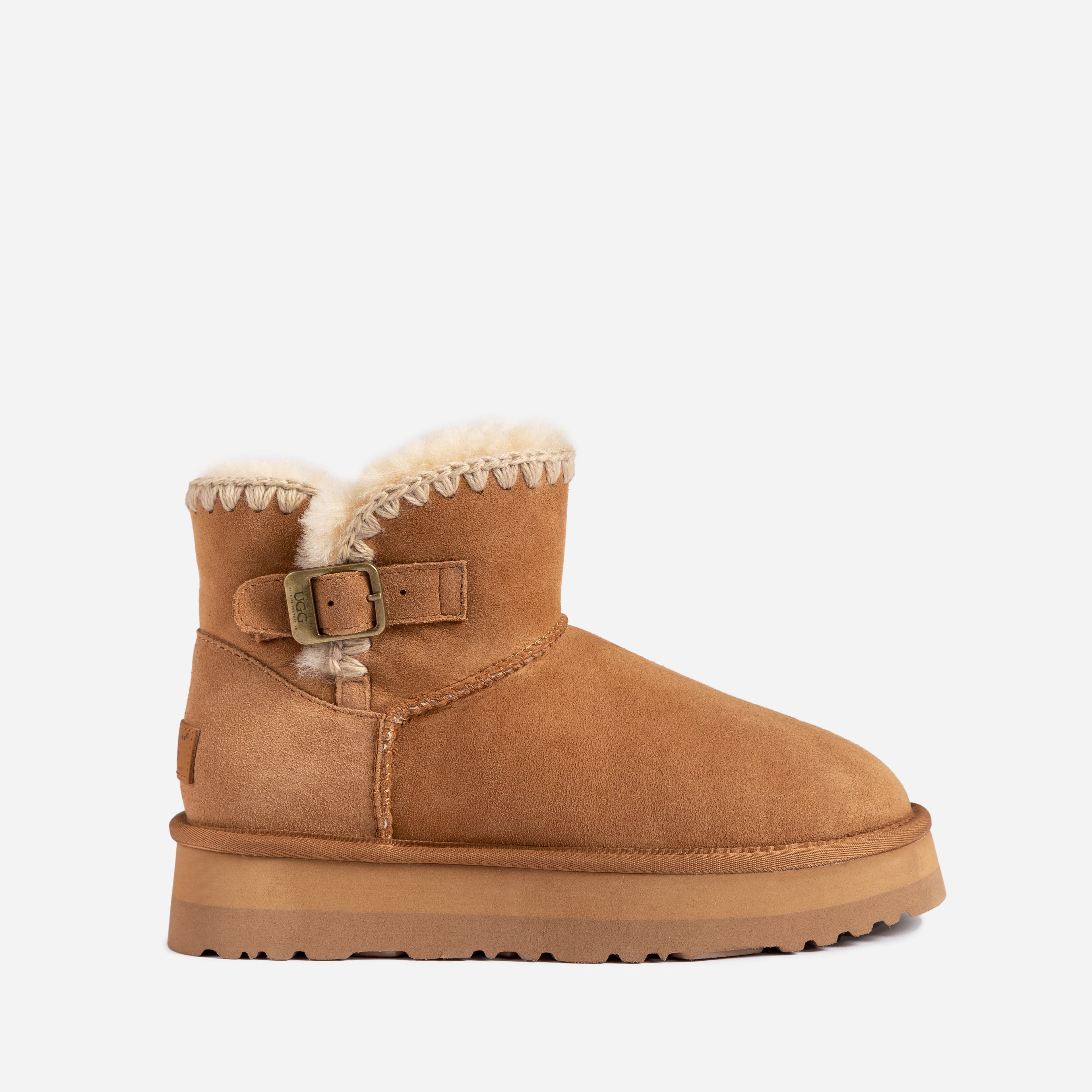 Ugg Eskimo Buckled Platform Mini Boots-Boots-PEROZ Accessories