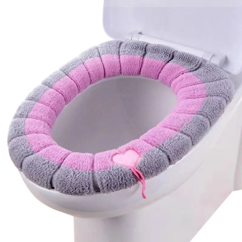 Anyhouz Toilet Seat Pink Soft Warmer Washable Mat Cover Pad Cushion Seat Case Toilet Lid Cover Accessories-Toilet Seat Cover-PEROZ Accessories