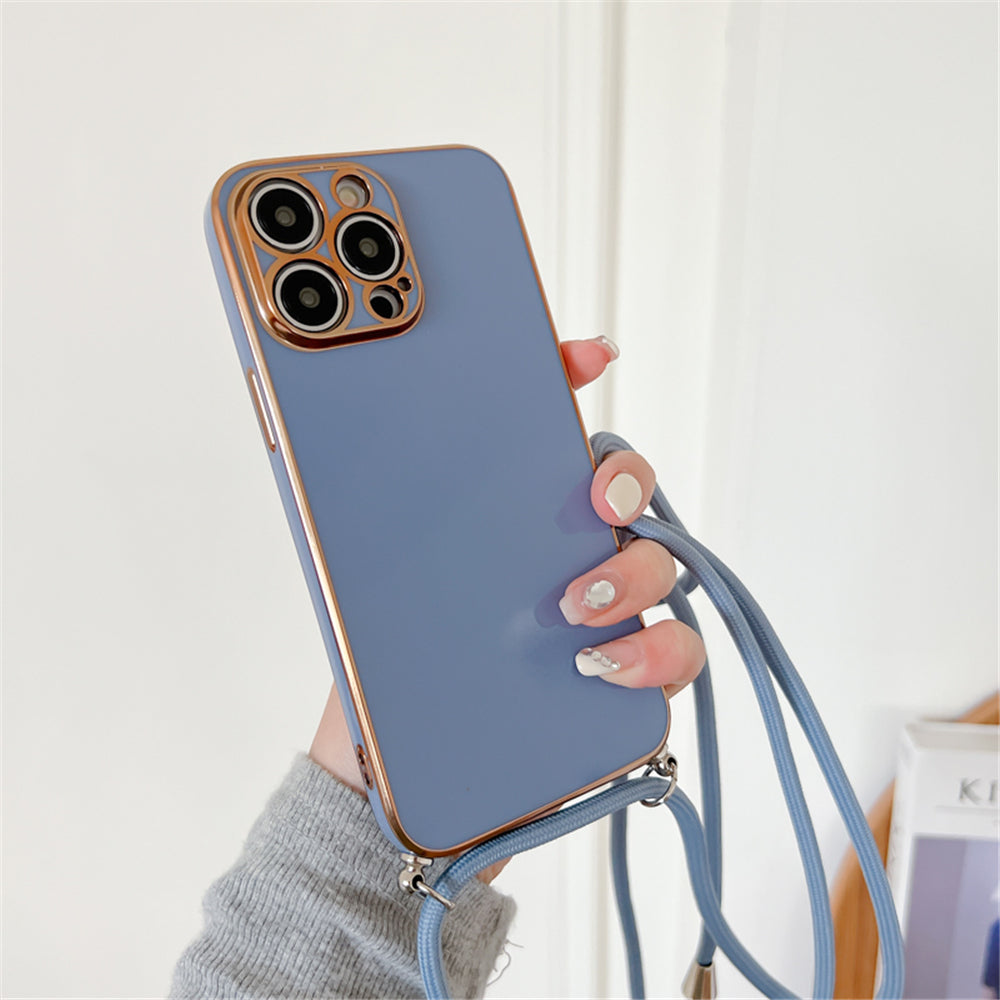 Anymob iPhone Case Light Blue Necklace Lanyard Silicon Phone Cord Strap Cover-Mobile Phone Cases-PEROZ Accessories