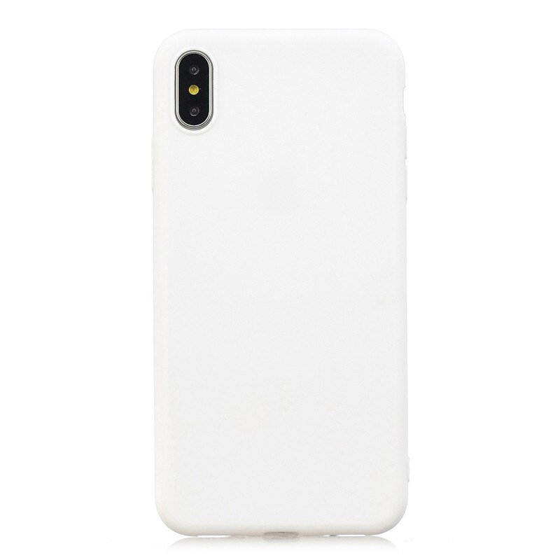 Anymob iPhone Case White Simple Solid Color Ultra thin Soft TPU Cases Candy Color Back Cover-Mobile Phone Cases-PEROZ Accessories