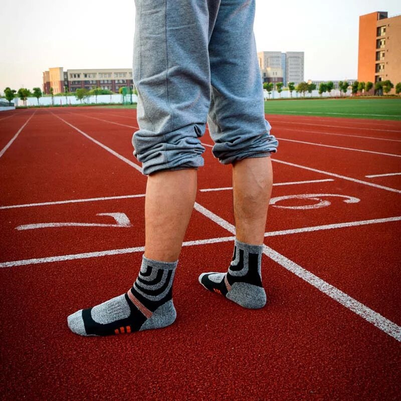 Anysox 5 Pairs One Size 5-11 Grey Cotton Compression Trekking With Formal Work Male Socks Meia Contrast Color Designer Brand Fit For Man-Socks-PEROZ Accessories