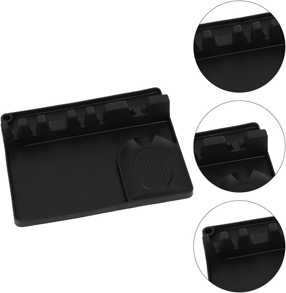 Anygleam Spoon Rest Black Large Kitchen Pan Pot Cover Lid Rack Stand Organizer Fork Spatula Rack Holder Stand Tableware Storage Rack Holder-PEROZ Accessories