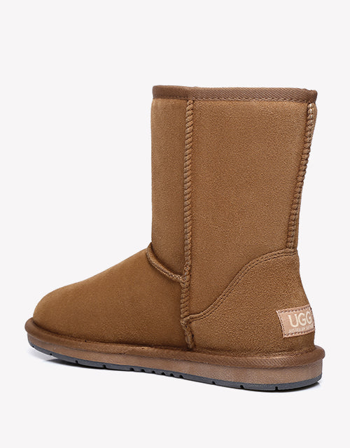 Australian Shepherd Short Zipper Sheepskin Wool Ugg Boots-Boots-PEROZ Accessories