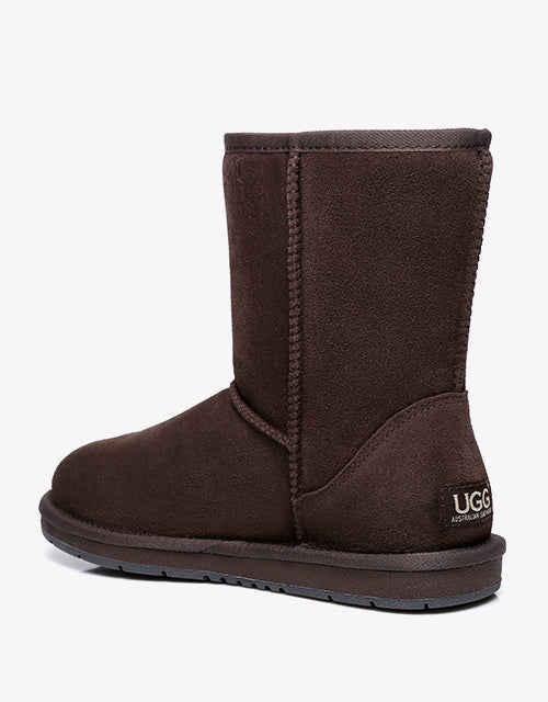 Australian Shepherd Short Zipper Sheepskin Wool Ugg Boots-Boots-PEROZ Accessories