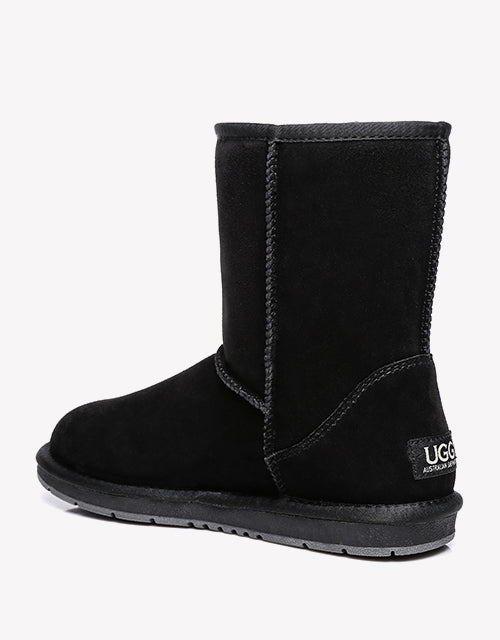 Australian Shepherd Short Zipper Sheepskin Wool Ugg Boots-Boots-PEROZ Accessories