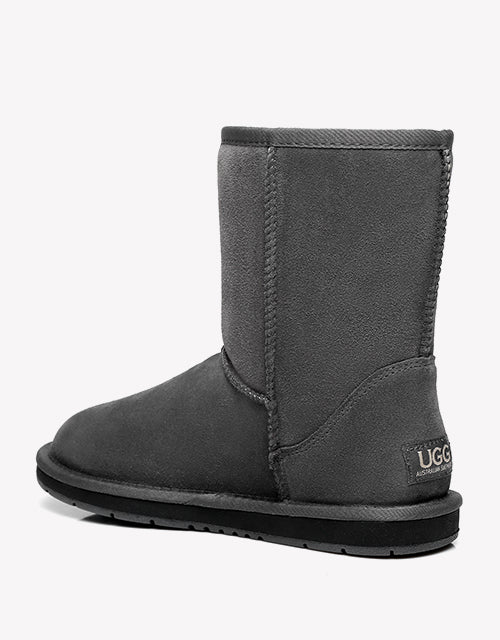 Australian Shepherd Short Zipper Sheepskin Wool Ugg Boots-Boots-PEROZ Accessories