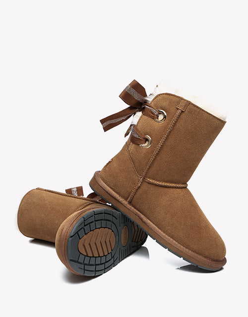 Australian Shepherd AS UGG Short Boots Basia with Bailey Bow-Boots-PEROZ Accessories