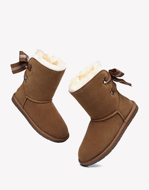 Australian Shepherd AS UGG Short Boots Basia with Bailey Bow-Boots-PEROZ Accessories