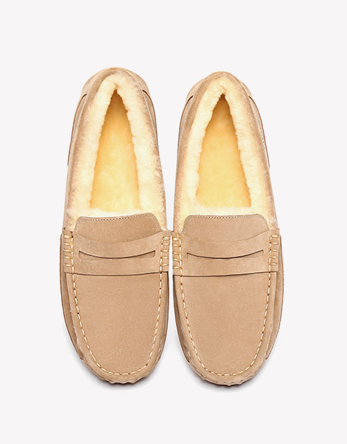Australian Shepherd UGG Fashion Men Wool Moccasin-Loafers & Moccasins-PEROZ Accessories