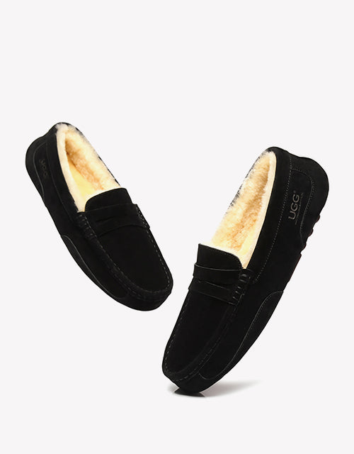 Australian Shepherd UGG Fashion Men Wool Moccasin-Loafers & Moccasins-PEROZ Accessories