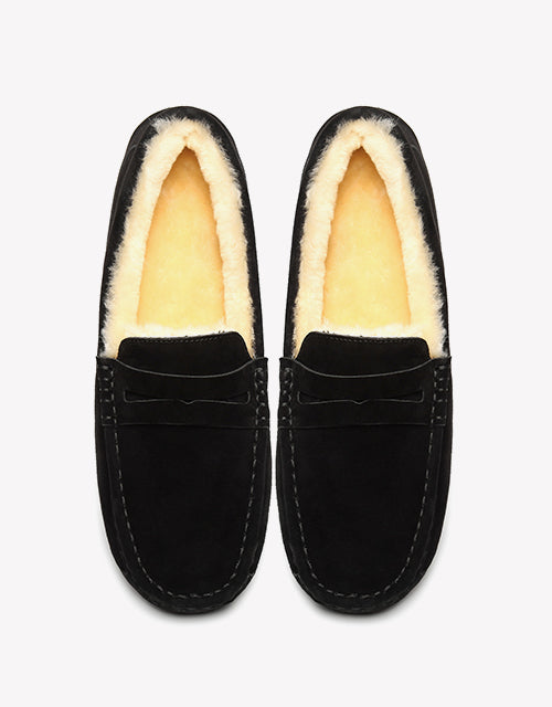 Australian Shepherd UGG Fashion Men Wool Moccasin-Loafers & Moccasins-PEROZ Accessories