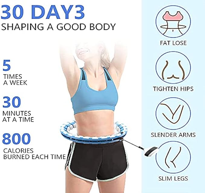 Anyfit Maca Blue Waist Trainer Massage Hoop Adjustable Smart SportsExercise Equipment for Gym Home-Exercise & Fitness-PEROZ Accessories
