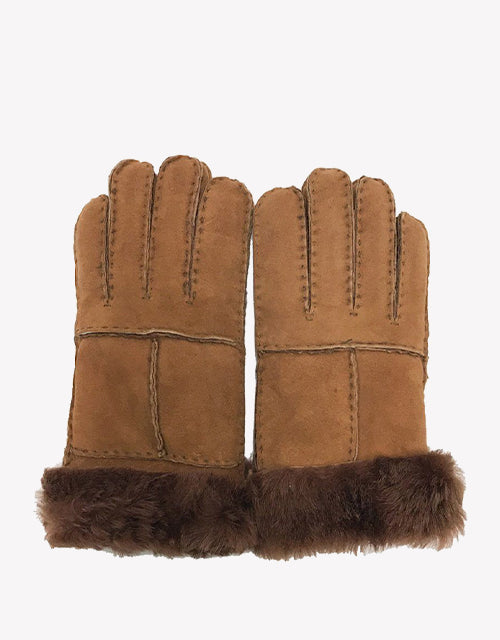 Australian Shepherd UGG Stitching Gloves With Suede-Gloves & Mittens-PEROZ Accessories