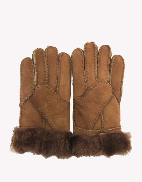 Australian Shepherd UGG Stitching Gloves With Suede-Gloves & Mittens-PEROZ Accessories