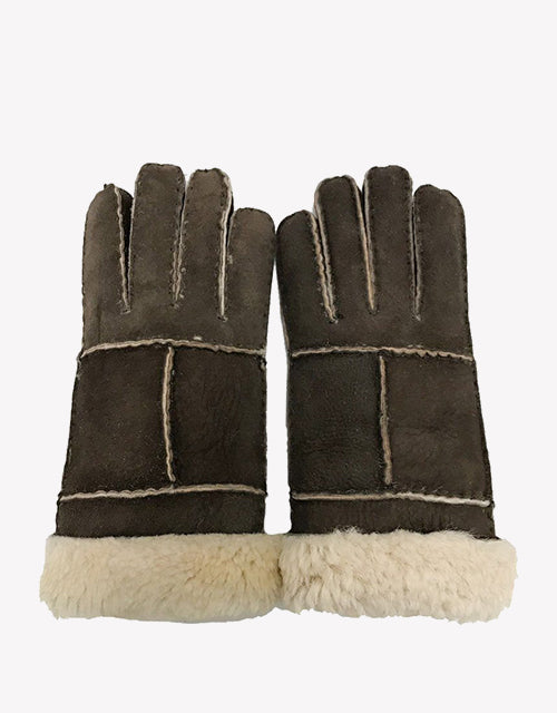 Australian Shepherd UGG Stitching Gloves With Suede-Gloves & Mittens-PEROZ Accessories