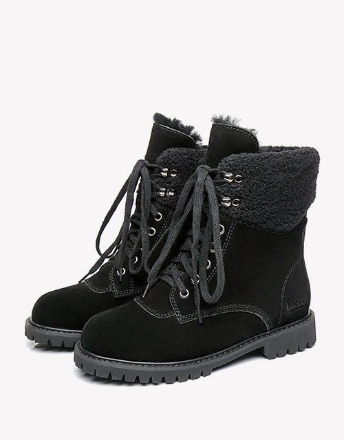 Australian Shepherd UGG Women Sheepskin Wool Fashion Chunky Boots Mina Water Resistant-Boots-PEROZ Accessories