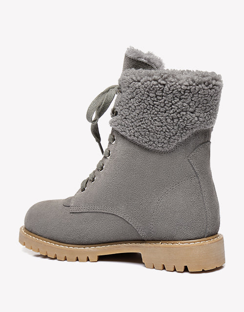 Australian Shepherd UGG Women Sheepskin Wool Fashion Chunky Boots Mina Water Resistant-Boots-PEROZ Accessories