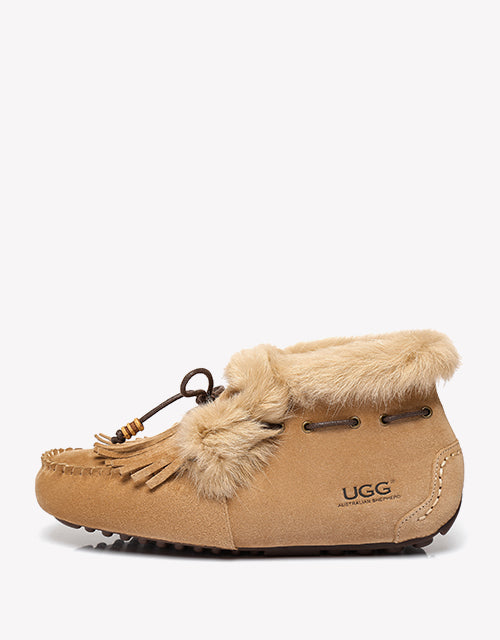 Australian Shepherd UGG High Top Women Tassel Suna moccasins Slippers-Slippers-PEROZ Accessories