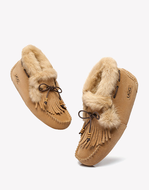 Australian Shepherd UGG High Top Women Tassel Suna moccasins Slippers-Slippers-PEROZ Accessories