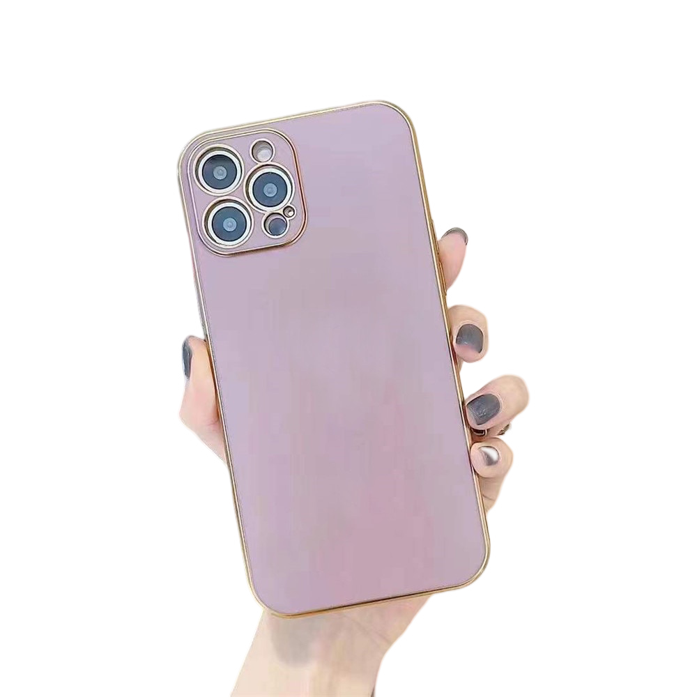 Anymob iPhone Case Light Purple Electroplated Lens Protection Soft Silicon Back Cover-Mobile Phone Cases-PEROZ Accessories