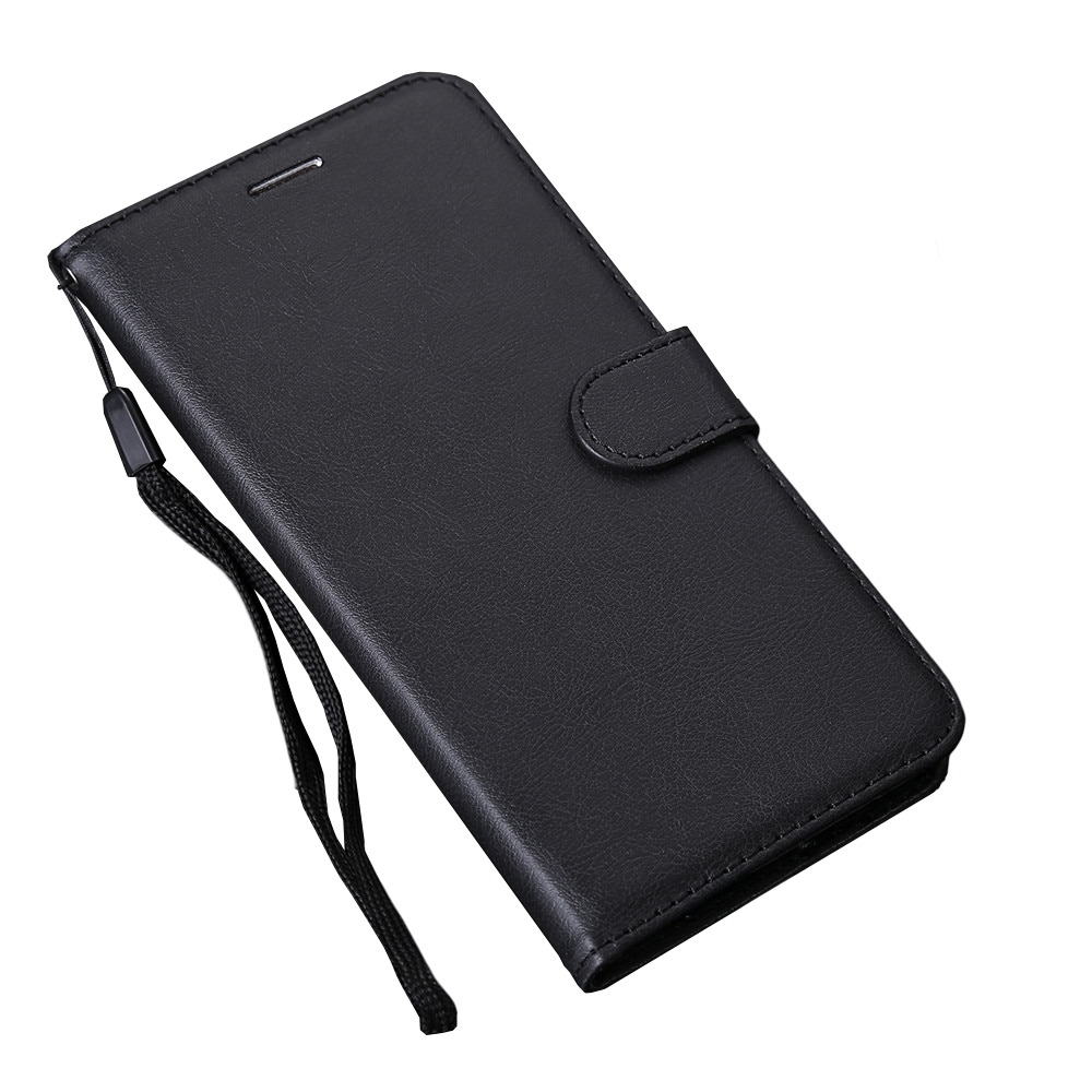 Anymob iPhone Black Flip Leather Phone Case Solid Color Wallet Cover-Mobile Phone Cases-PEROZ Accessories