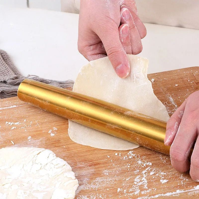 Anygleam New Silver Stainless Steel 1 Pc Stainless Steel Rolling Pin for Buffet and Restaurant Kitchenware-Kitchen Tools & Utensils-PEROZ Accessories