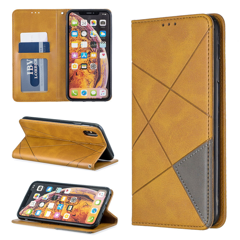 Anymob iPhone Case Khaki Flip Wallet Luxury Vintage Business Leather Magnetic Phone Bag-Mobile Phone Cases-PEROZ Accessories