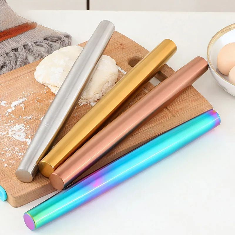 Anygleam New Red Rainbow Stainless Steel 1 Pc Stainless Steel Rolling Pin for Buffet and Restaurant Kitchenware-Kitchen Tools & Utensils-PEROZ Accessories