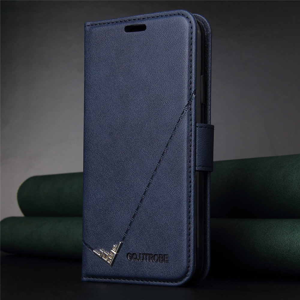 Anymob iPhone Case Blue Flip Leather Card slot Wallet Book Style Cover-Mobile Phone Cases-PEROZ Accessories
