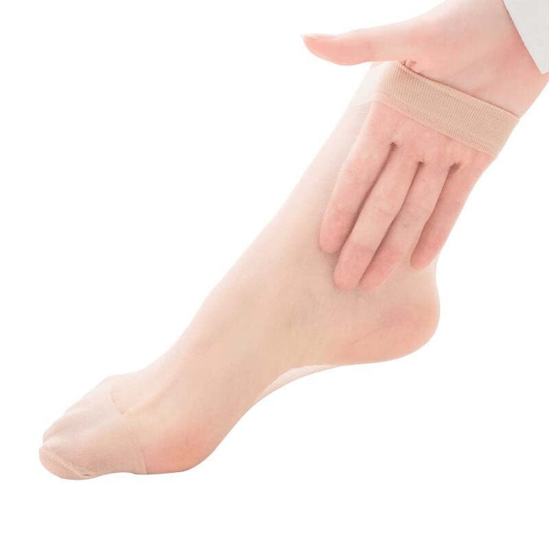Anysox 10 Pairs Free Size Fashion Socks High Quality Velvet Silk Spring Summer Breathable Soft Cotton Bottom Wicking Slip-resistant for Women Brown-Socks-PEROZ Accessories