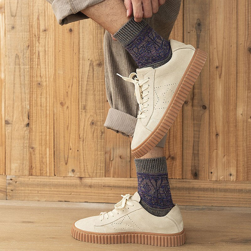 Anysox 5 Pairs Size 5-11 Fashion Socks High Quality Colorful Cotton for Men-Socks-PEROZ Accessories