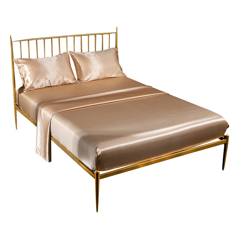 Anyhouz Fitted Sheet King Size Camel Luxury Silky Beddings Set with Pillow Cases-Beddings-PEROZ Accessories