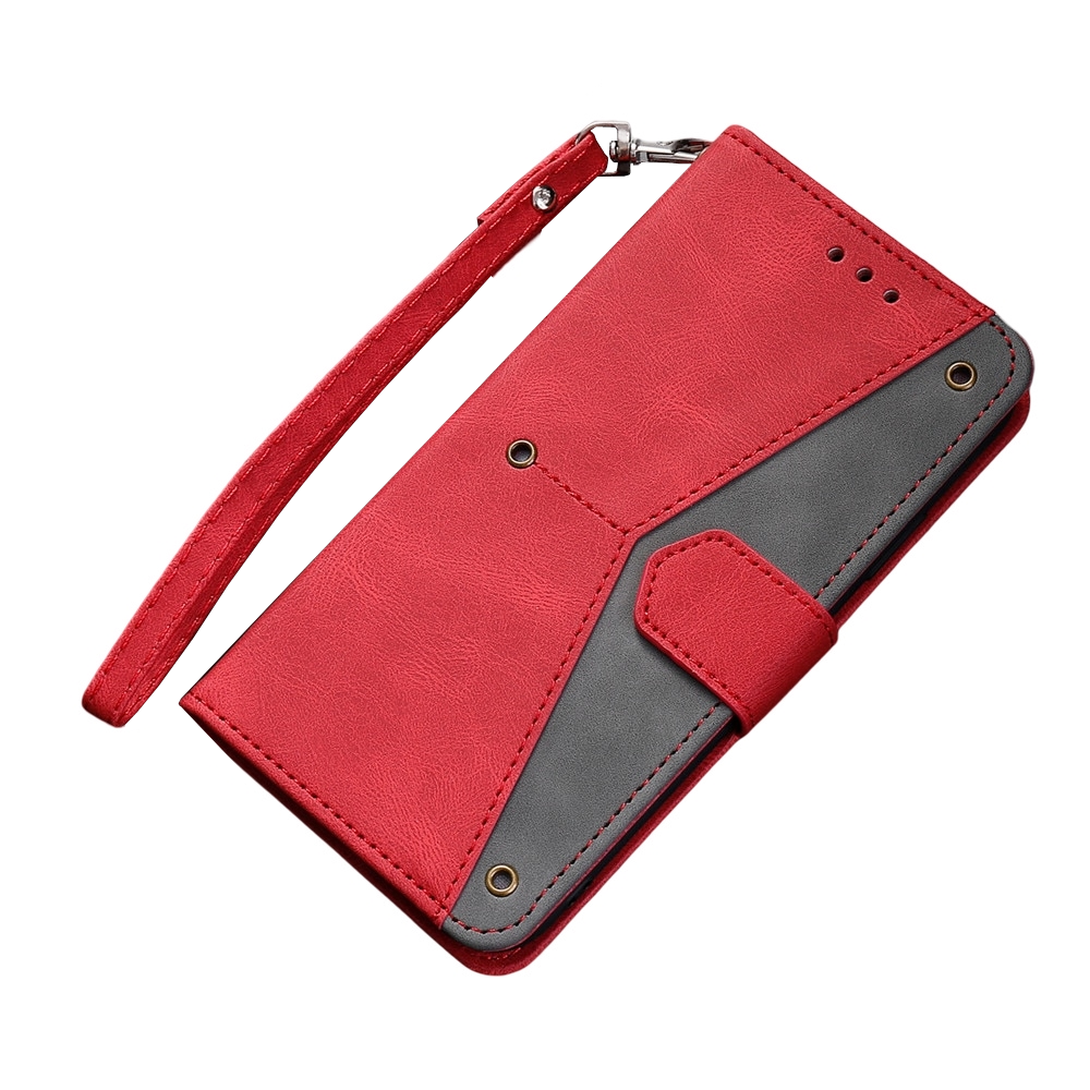 Anymob IPhone Red Splicing Flip Leather Phone Cases Wallet Book Style Cover-Mobile Phone Cases-PEROZ Accessories
