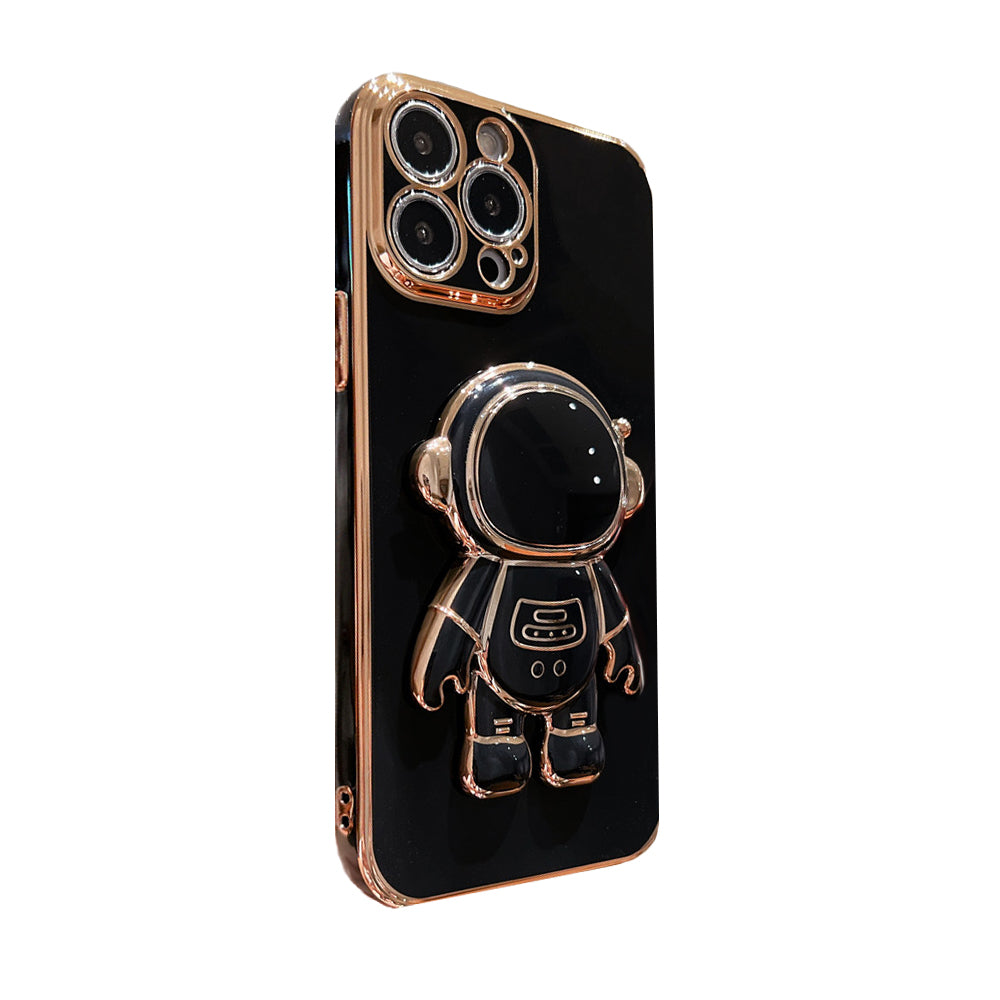 Anymob iPhone Case Black Universal 6D Astronaut Foldable Holder Phone Cover-PEROZ Accessories