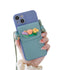 Anymob iPhone Blue Crossbody Lanyard Rope Card Slot Holder Case Flowers Soft Silicone Cover-Mobile Phone Cases-PEROZ Accessories