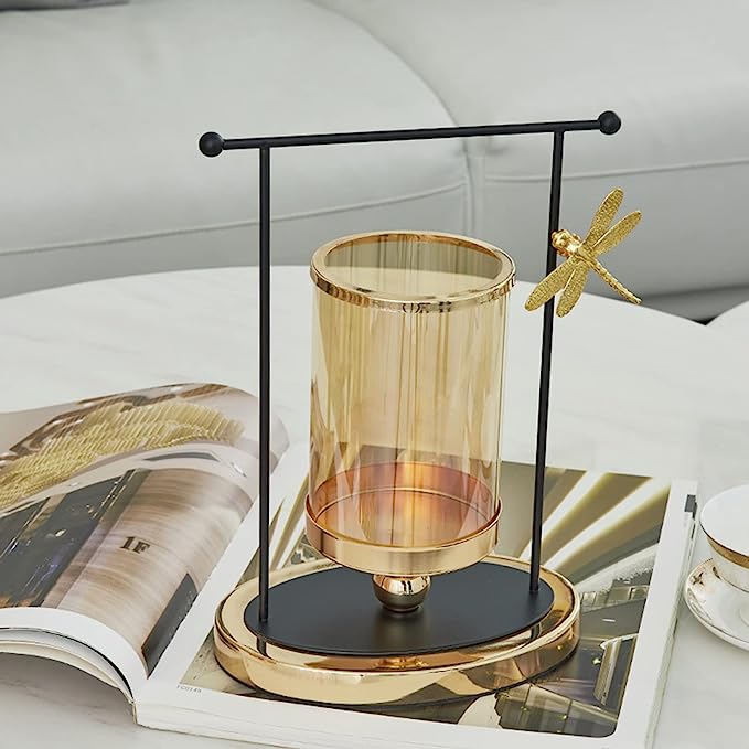 Anyhouz 29cm Candle Holder Flower Vase Tabletop Home Decor Modern Art Living Room Display House Decorative Crafts Ornaments with Metal Base-Tabletop Decor-PEROZ Accessories