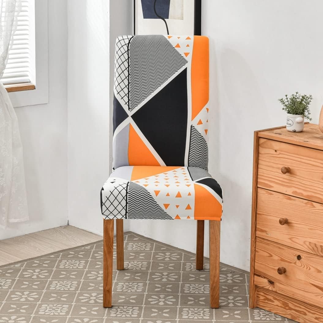 Anyhouz Chair Cover Orange Pattern Design with Anti-Dirt and Elastic Material for Dining Room Kitchen Wedding Hotel Banquet Restaurant-Chair Cover-PEROZ Accessories