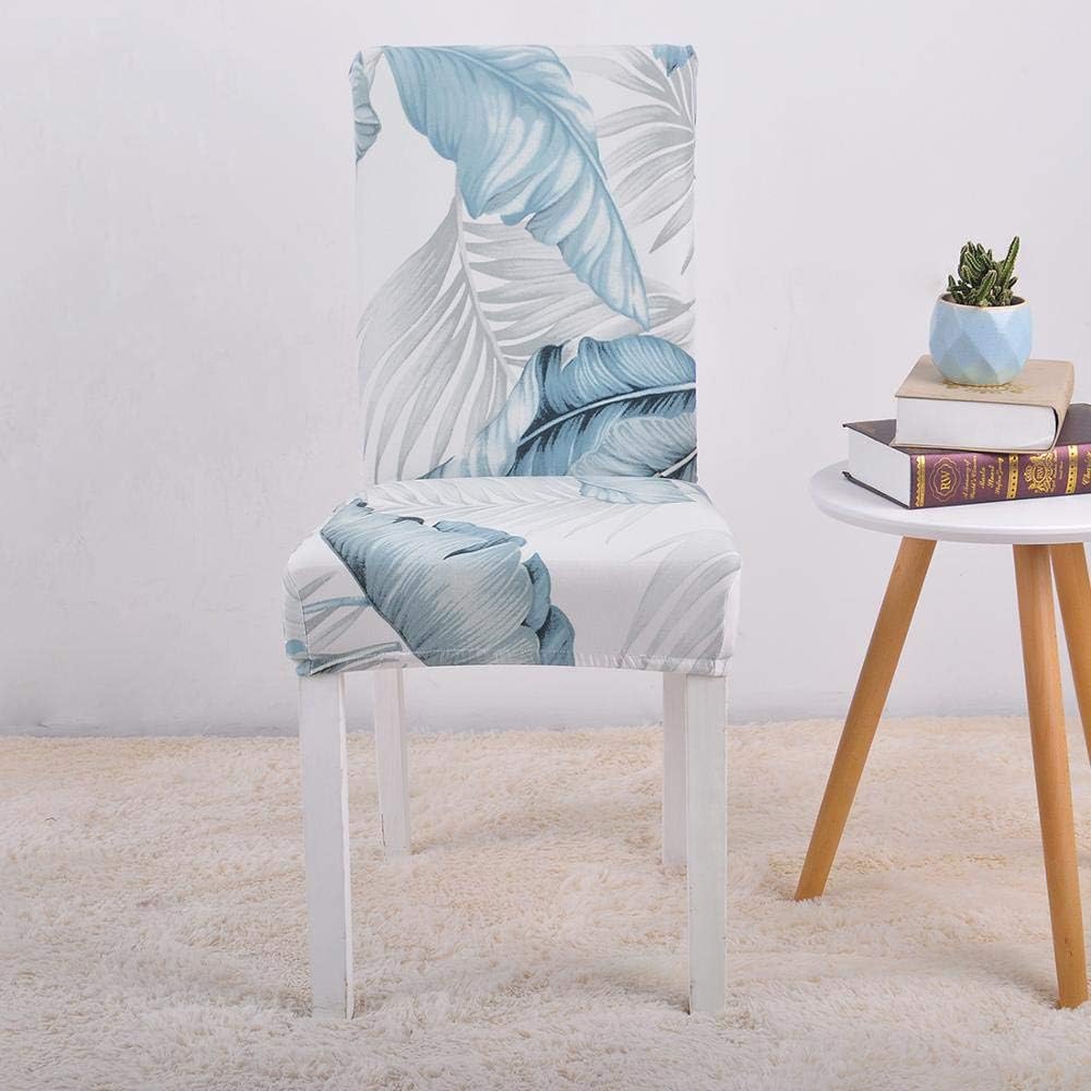 Anyhouz Chair Cover Sky Blue Leaf Design with Anti-Dirt and Elastic Material for Dining Room Kitchen Wedding Hotel Banquet Restaurant-Chair Cover-PEROZ Accessories