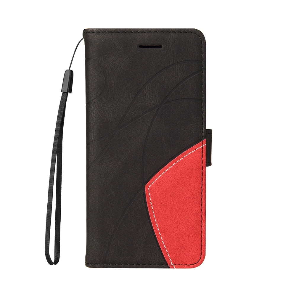 Anymob iPhone Case Black Leather Flip Wallet Stand Case Cover-Mobile Phone Cases-PEROZ Accessories