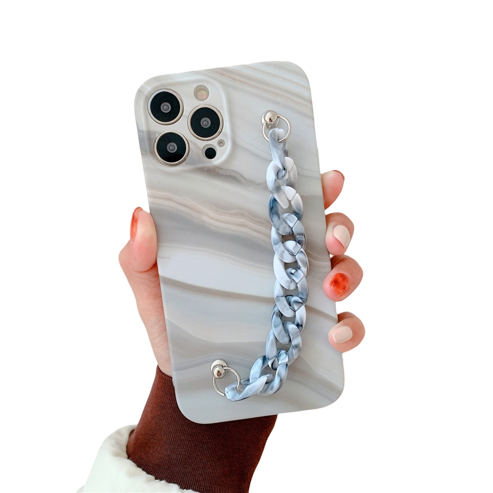 Anymob iPhone Case Gray Marble Bracelet Soft Silicon Chain Bumper Cover-Mobile Phone Cases-PEROZ Accessories