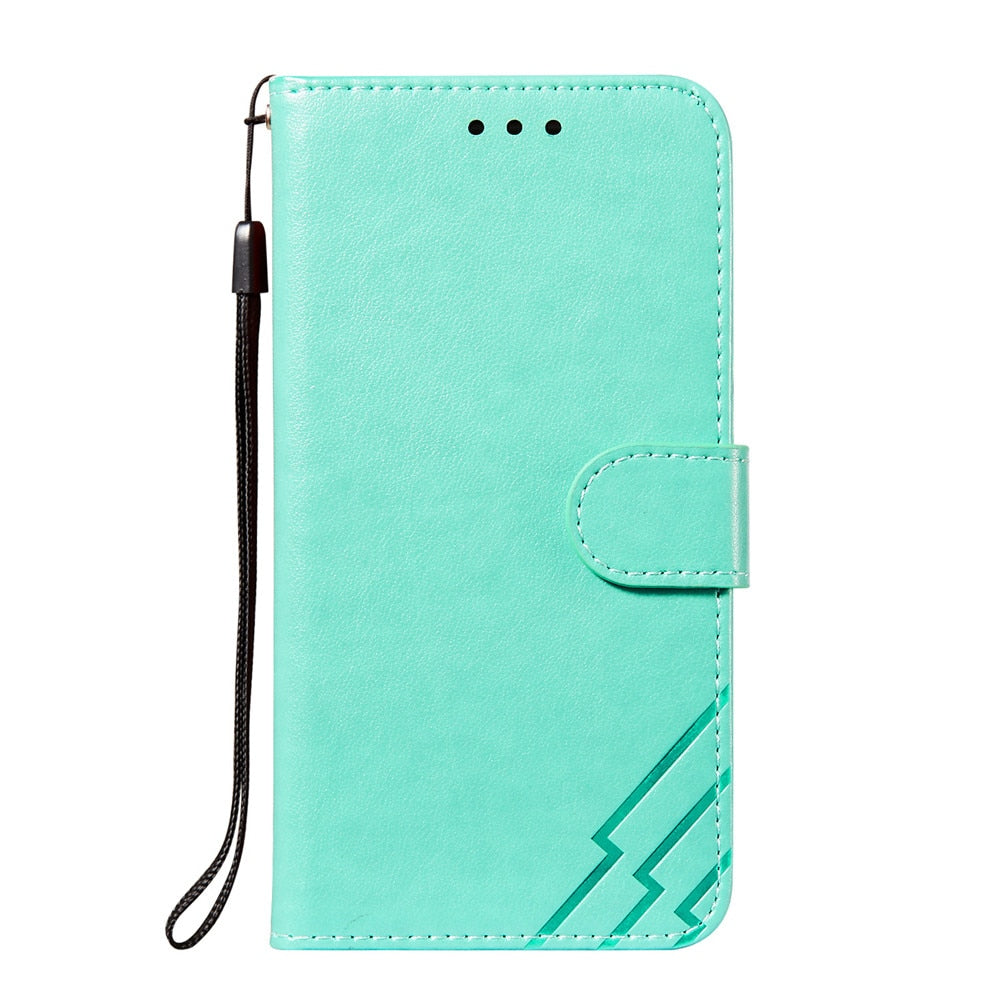 Anymob iPhone Case Turquoise Solid Color Leather Fashion Magnetic Flip Wallet Cover-Mobile Phone Cases-PEROZ Accessories
