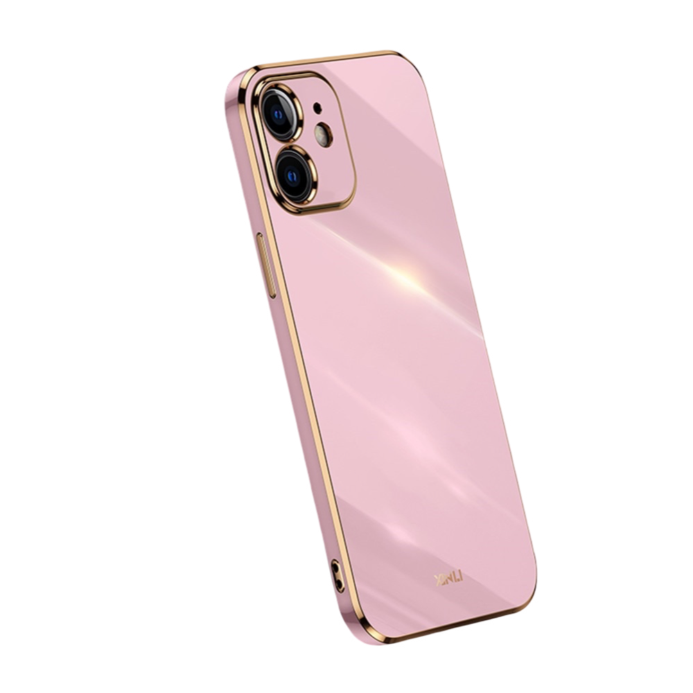 Anymob iPhone Case Cherry Purple Luxury Square Plating Silicone Slim Shockproof Cover-Mobile Phone Cases-PEROZ Accessories