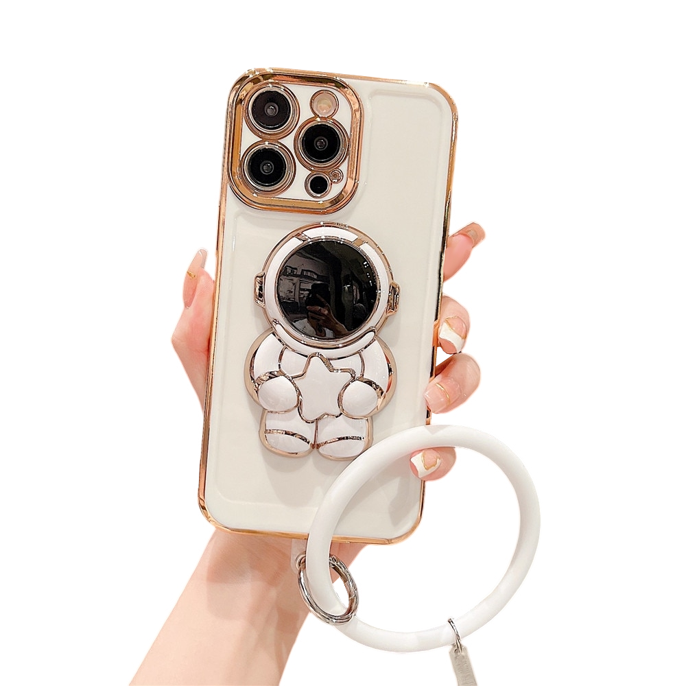 Anymob iPhone White Hand Ring Loop Soft Case Astronaut Folding Stand Holder Cover-Mobile Phone Cases-PEROZ Accessories
