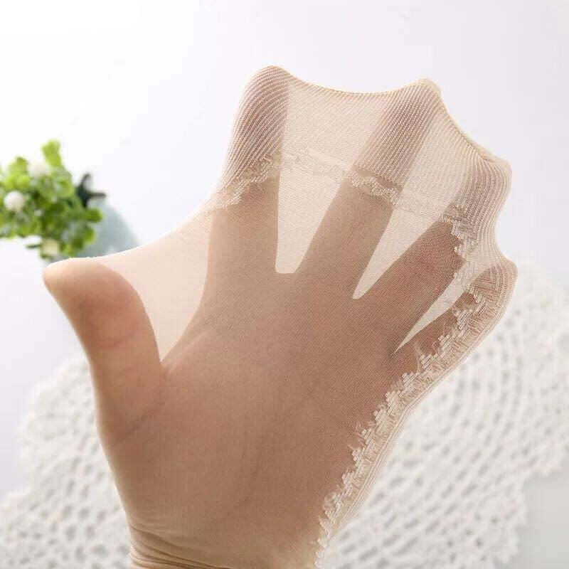 Anysox 10 Pairs Free Size Fashion Socks High Quality Velvet Silk Spring Summer Breathable Soft Cotton Bottom Wicking Slip-resistant for Women Brown-Socks-PEROZ Accessories