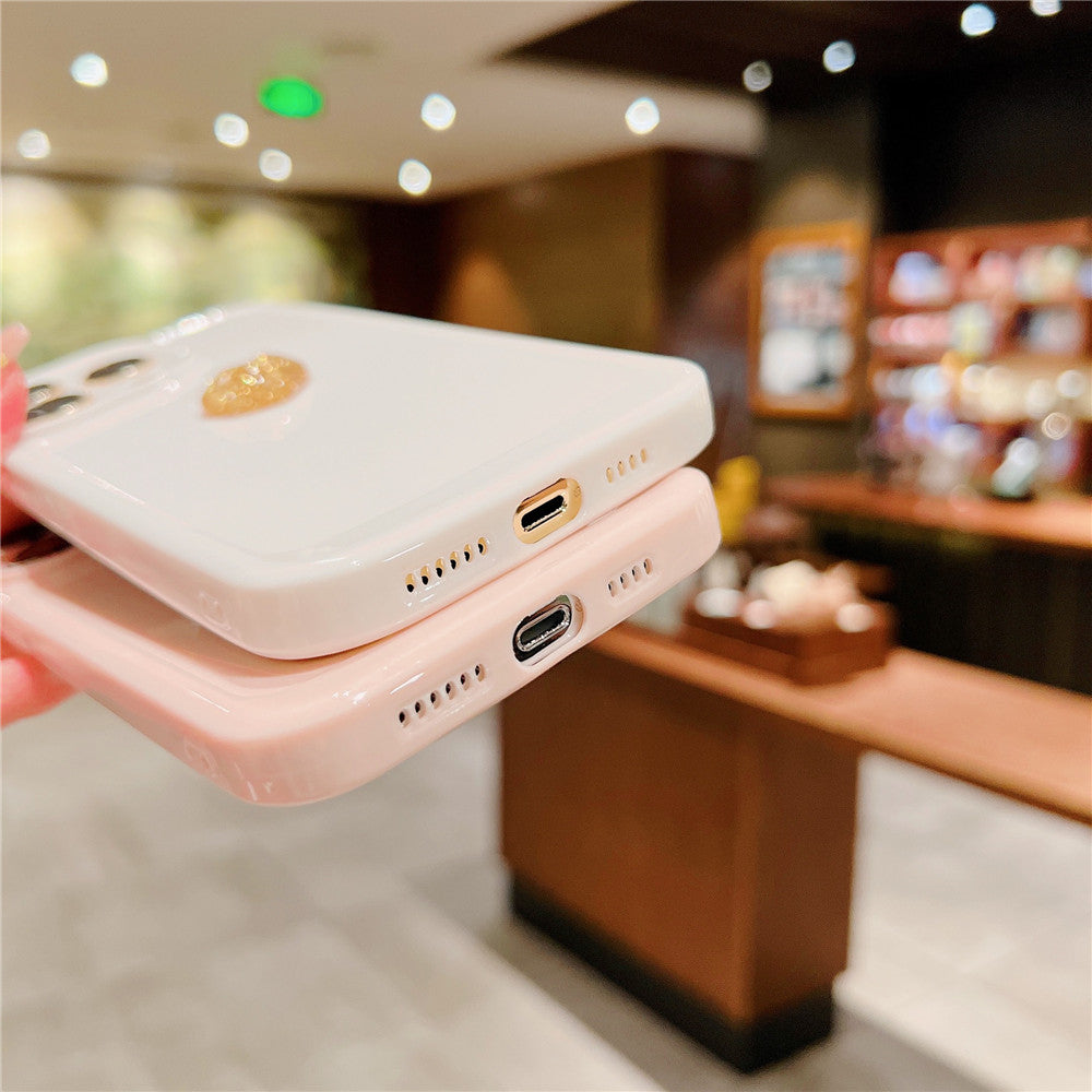 Anymob iPhone Case Pink Cute 3D Love Heart with Anti-lost Chain Bracelet Soft Protective Cover-Mobile Phone Cases-PEROZ Accessories